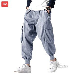 Men's Joggers with Cargo Pockets, Drawstring Waist, Tapered Fit Sweatpants